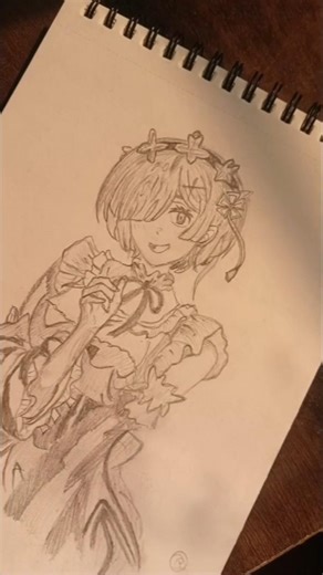 I can draw Rem 😎#explorenow #art #sketch #viral #shorts #youtubeshorts #zero #rem #animeart