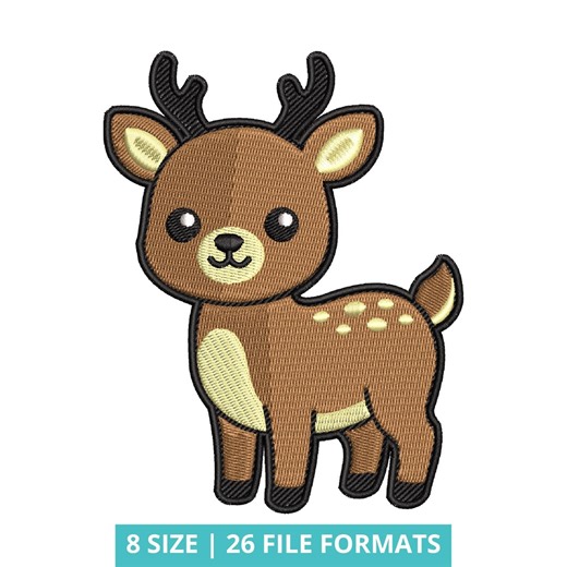 Baby Deer Embroidery Design - Etsy