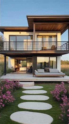 Small modern villa raised slightly from ground/ minimalist home design ideas #home #house