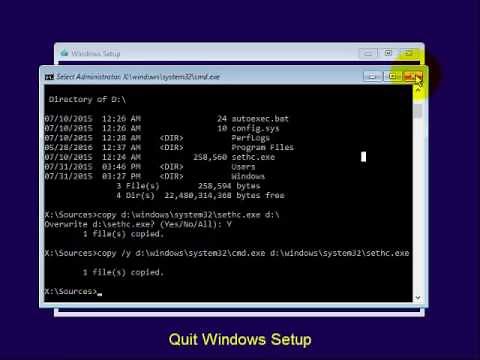 Reset Windows 10 Forgot Password with Install CD (Sticky Keys)