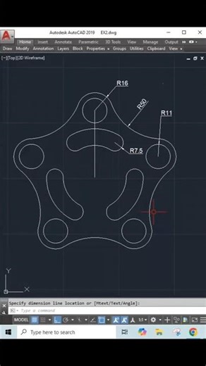 AutoCAD Tutorial for Beginners | Practice Drawing | #AutoCAD #CAD #REELS #viral