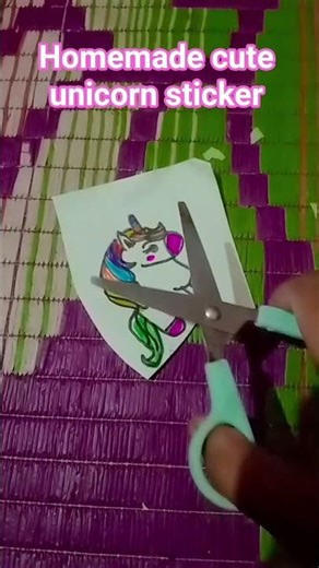homemade unicorn sticker #art #diy #craft