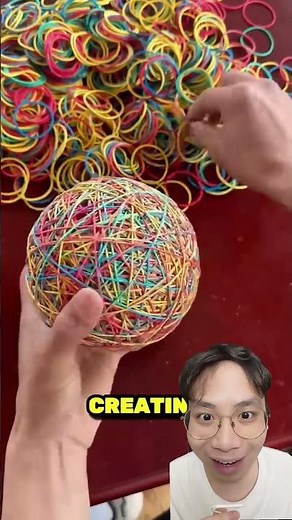 make a ball with 1000 rubber bands