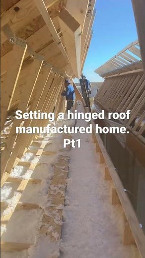 Hinged roof manufactured home, setting and leveling.