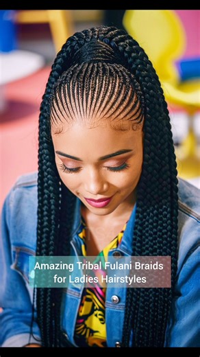 amazing tribal Fulani braids for ladies hairstyles #shorts #braids #fulanibraids #tribalbraids