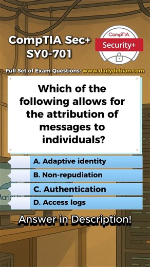 CompTIA Security+ (SY0-701) Exam-Style Practice Question 2026