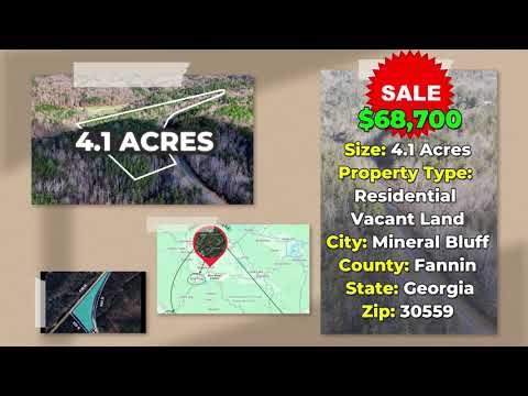 4.1 acres land for sale in Mineral Bluff, Fannin County, Georgia