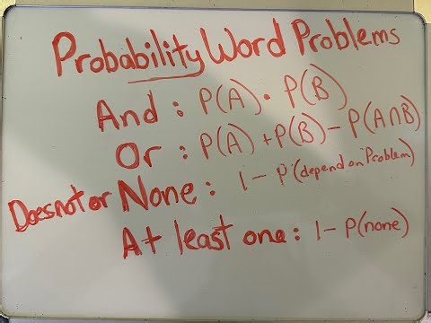 Probability: AND, OR, NONE and AT LEAST ONE