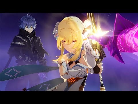 Lumine Saves Flins from Wild Hunt Cutscene JP Dub (Genshin Impact)