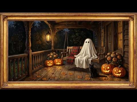 6 Hours of Halloween Frame TV Art | Ghost on a Porch Swing | 4K Silent Screensaver