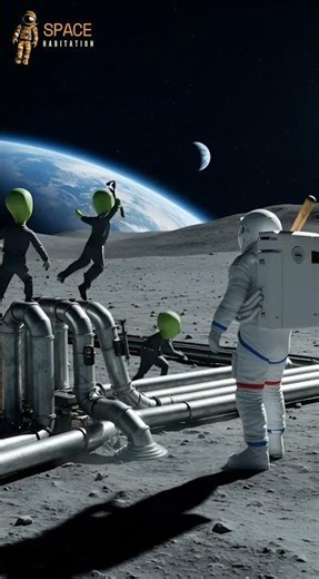 Astronaut Kicks Out Alien Messing With the Air Pipes! #Sabotage #SpaceDefense #Alien