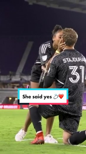 Love is in the air ❤️💍 #mls #soccer #love #proposal #ring #orlando #wholesome #cute (🎥: m_staj / ig)