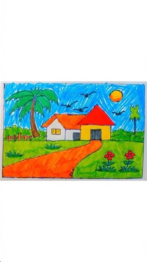 Beautiful Landscape Drawing 🌄 Easy Sketch for Beginners #drawing #art #drawingmasterpk