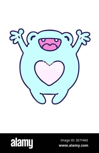 vibrating motion animation of cartoon of a happy frog in love Stock Video Footage - Alamy
