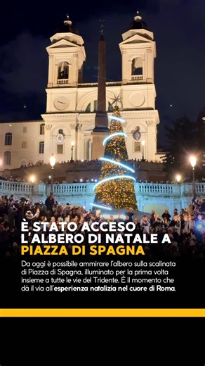 NoidiRoma - Rome, Italy - Tips | Travel | Food | Hotel on Instagram: "Da oggi prende vita l’esperienza natalizia nel cuore di Roma 🎄✨ A Piazza di Spagna è stato acceso l’albero di Natale sulla scalinata di Trinità dei Monti, illuminando per la prima volta anche tutte le vie del Tridente: via dei Condotti, via del Babuino e via di San Giacomo. Un momento che segna l’inizio della magia delle feste nella città, tra luci, eleganza e atmosfera natalizia. L’albero, realizzato da LPG Led con materiali