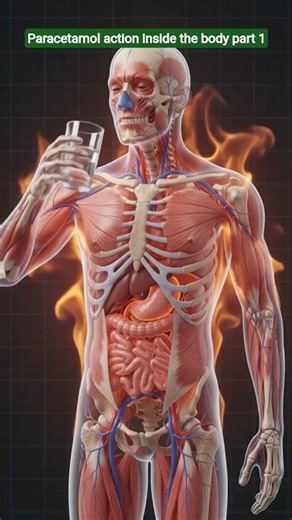 Paracetamol Action Inside Your Body part 1#paracetamol #fever #pain #painkiller #humanbody