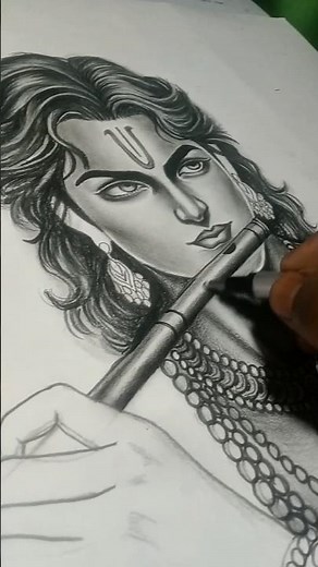 "Krishna Ji Sketch Drawing Video Edit | Easy Pencil Timelapse Tutorial Part Series" #pencilsketch