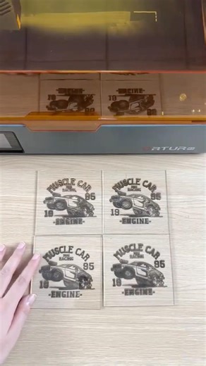 Batch engraving muscle cars with pure laser attitude 🔥#musclecar #laserengraving #ortur