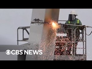 Videos show demolition crews cutting sections of Baltimore's Key Bridge