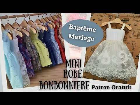 [Live edited] Sewing Tutorial and Free Pattern: Little Candy Dress, Christening Favor Bag for a Girl