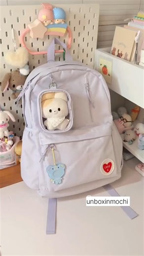 Cute Purple School Bag Unboxing 💜🎒 Aesthetic Backpack #shorts#unboxing