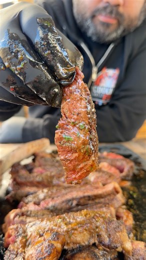 Stingray style tomahawk steak with cowboy butter