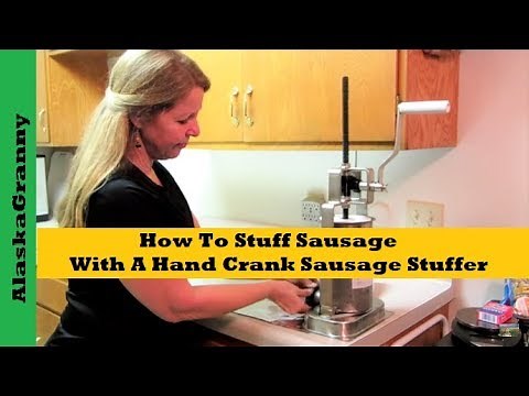 How To Stuff Sausage With A Hand Crank Sausage Stuffer...LEM Sausage Stuffer