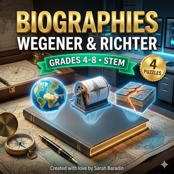 Alfred Wegener & Charles Richter Earth Science Crossword Puzzle With Word Bank