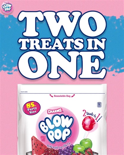 10K views · 171 reactions | A hard candy shell, with chewy bubble gum on the inside! Charms Blow Pops offer two treats in one! | Charms Blow Pops | Facebook