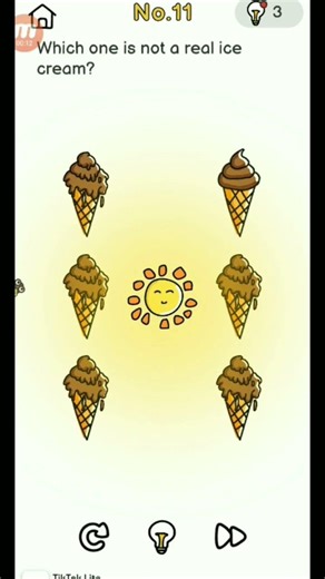 Brain out level11.Which is one not real ice cream🤔🤔@INFINITY-12z