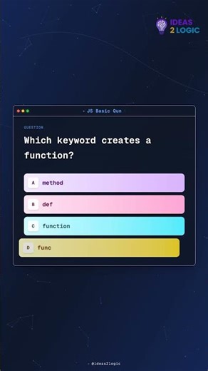 JS Interview Question: Which keyword creates a function?