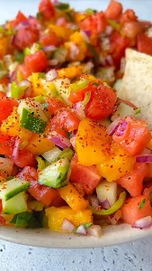 8.3K reactions · 2.3K shares | REFRESHING & EASY Watermelon Mango Salsa Recipe  The ultimate summer salsa ☀️ Comment “recipe” and I’ll send it to you! https://themodernnonna.com/watermelon-mango-salsa/ | The Modern Nonna | Facebook