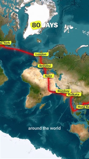 126K views · 2.1K reactions | Around the World in 80 Days  A Route Map of the Epic Adventure 吝 #aroundtheworld #80daysaroundtheworld #roadmap #phileasfogg #passepartout #julesverne #adventure #travel #exploretheworld #britain #europe #amorica #education #learn #map #maps #geography #history #viralfact #facts #uniquegeography #learning #viral #funfact #maplovers #geographyeducation | Geoglobetales | Facebook