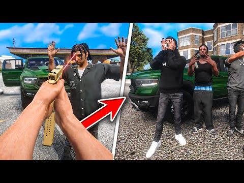 My gang STOLE a TRX HELLCAT TRUCK to CRASHOUT in GTA 5 RP..