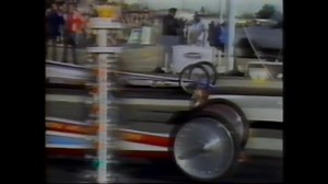 Some Top Fuel action from the 1979 Winternationals. Gary Beck has a massive engine explosion sending the blower flying through the air while facing Rob Bruins. | Drag Racing Media Of The Past
