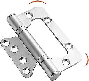 VOLUKA 12 Pack Non Mortise Door Hinges with Round Corners,4x3 Inch Stainless Steel Bearing Mute Smooth Door Hinges,Easy Installation and Heavy Duty,3mm Thickness, Silver