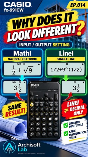 Natural Textbook vs Line Input | CASIO fx 991CW | #ArchisoftLab