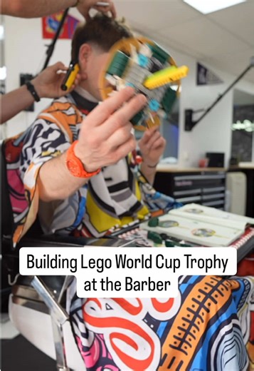Building the Lego World Cup Trophy During a Haircut