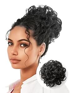 Drawstring Bun Hair Piece,Elastic Messy Hair Bun Hair Pieces for Women Synthetic Large Wavy Curly Chignon Bun Hair Extension for Daily Use