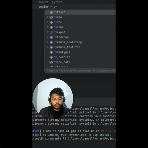 3 line code se laptop ko voice de do #programming #shorts