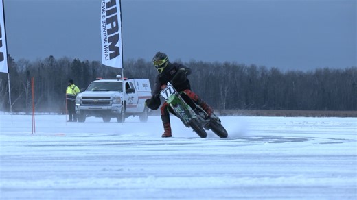Motorcycles take to the ice with the Midwestern Ice Racing Association