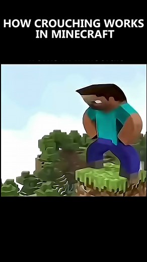 HOW CROUCHING WORKS IN MINECRAFT #minecraftshorts #minecraft #minecraftmemes