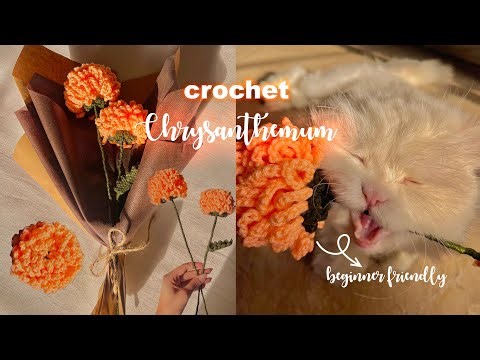 How to Crochet a Chrysanthemum Flower (easy and beginner friendly) 🌸 #crochet