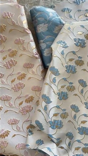 Gold Floral Embossed Jacquard Fabric for DIY Skirt Sewing Crafts