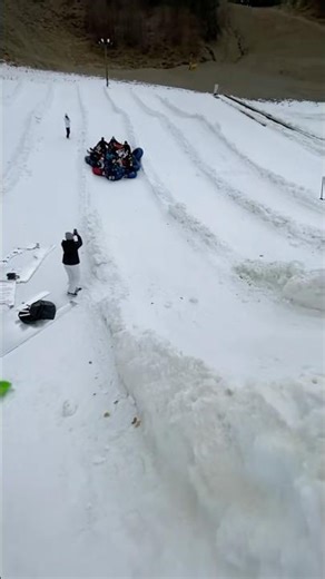 DO NOT TRY THIS AT HOME… #snow #snowtubing #fail