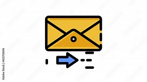 Send email icon picture illustration of a mail envelope in a mailbox. suitable for email marketing campaigns, postal service promotions, or communicationthemed designs