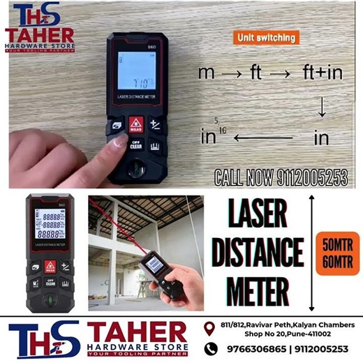 Laser Distance Meter High Accuracy Digital Measuring Tool | At Taher Hardware Store | 9112005253
