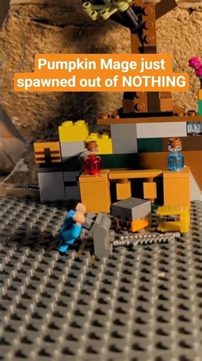 #lego #minecraft #Pumpkin Mage Appears From #NOTHING?! 🎃🔥 (Cave Story Part 4) #studioksava