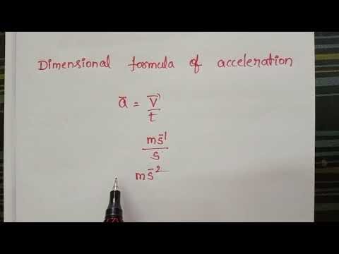 dimensional formula of acceleration