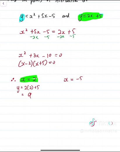 Stage 5 - Simultaneous Equations (Non-Linear) #maths #math #mathematics #equations #algebra #mathshelp #mathhelp #mathequation #mathsequations #teacher #tutor #quadratic #quadraticformula #mathtok #mathstok #gcsemaths #gcserevision #hscmaths #hsc #sac #sacs #trigonometry #trigfunctions #functions #learnontiktok #mathtok #mathstok
